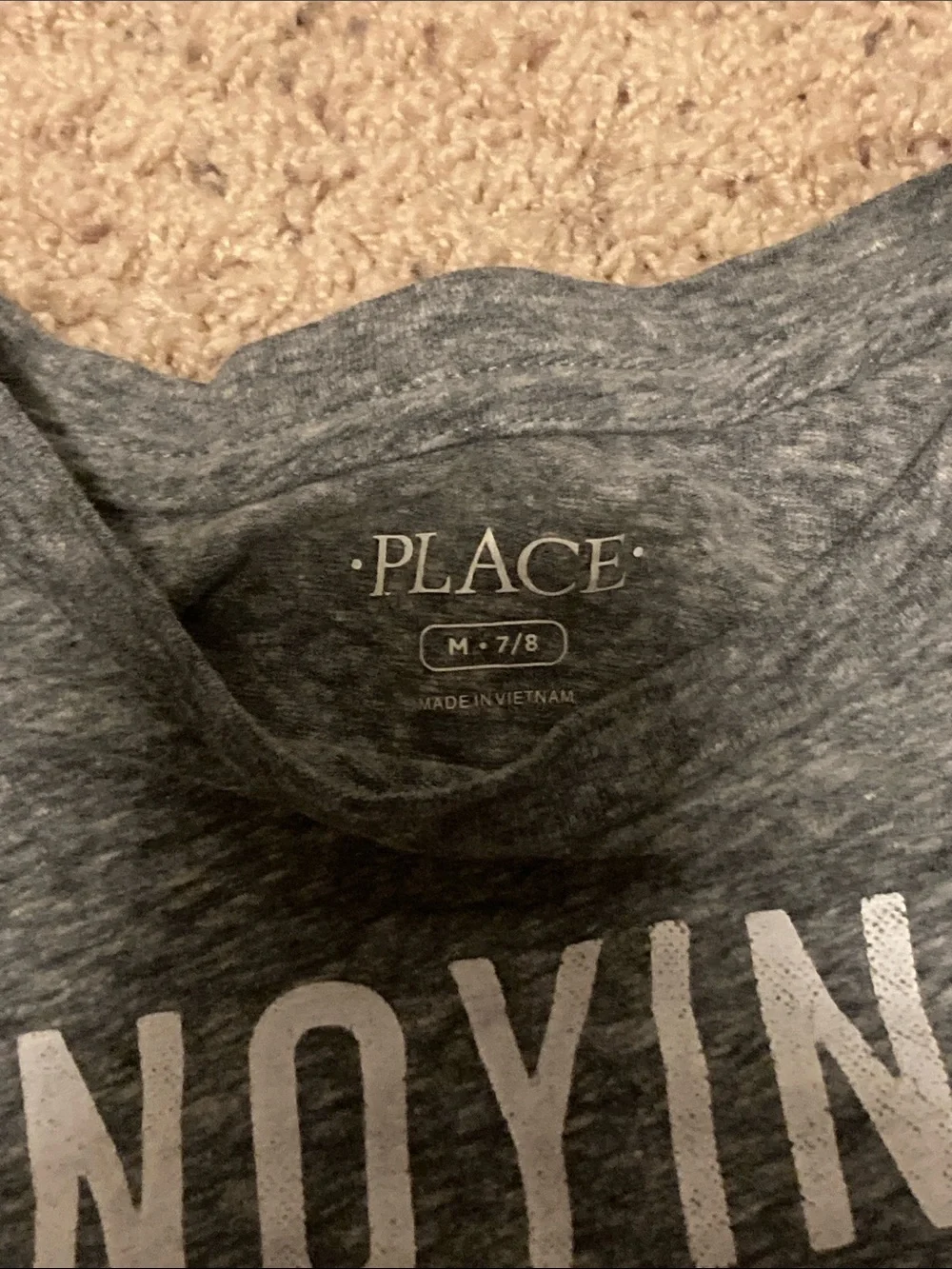 The Children's Place Gray Graphic Tee with White Text